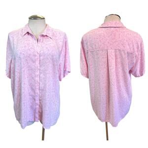 Hot Topic Plus Size 3 Disney Miss Piggy Muppets Pink Woven Button Up Top Shirt